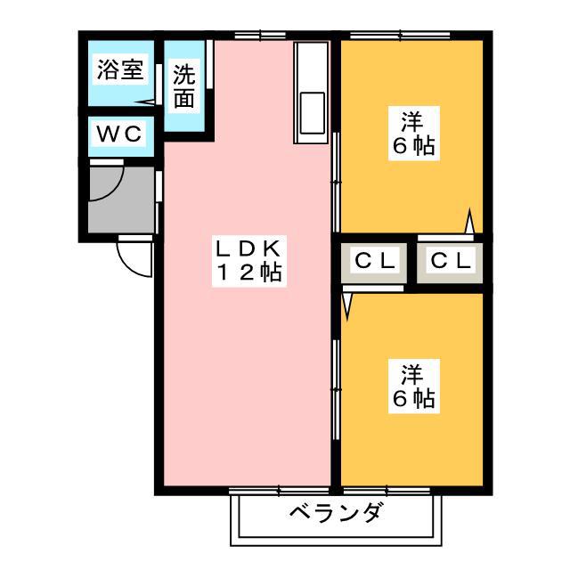 メゾン・ライフ(2LDK/1階)の間取り写真