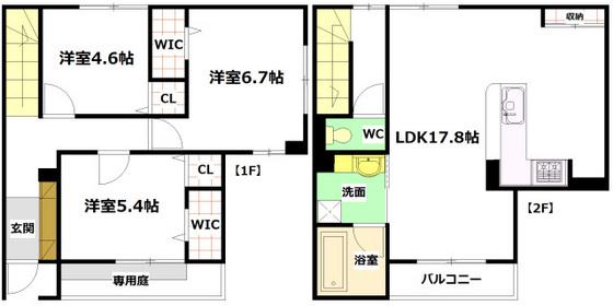 メモリーチェスト C棟(2LDK/1階)の間取り写真