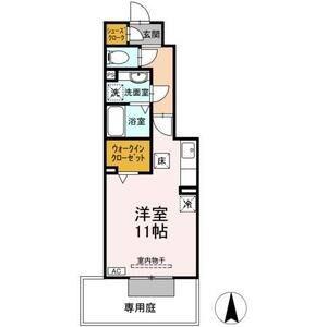 ボンジュール本陣(ワンルーム/1階)の間取り写真