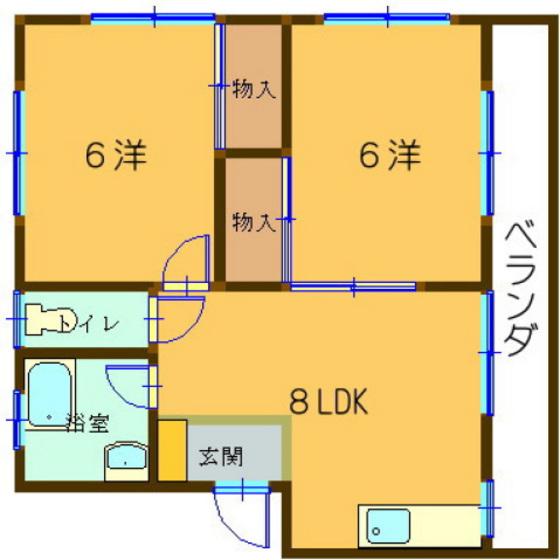 リバティハウス温品(2LDK/3階)の間取り写真