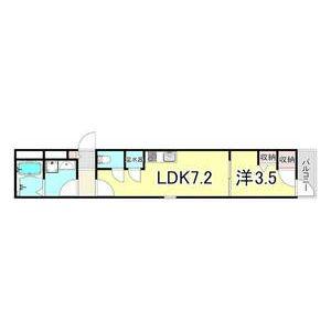 アート尼崎若王寺(1LDK/2階)の間取り写真