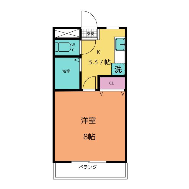 ハイムコスモス(1K/1階)の間取り写真