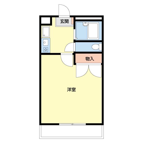 パレス野田(ワンルーム/2階)の間取り写真