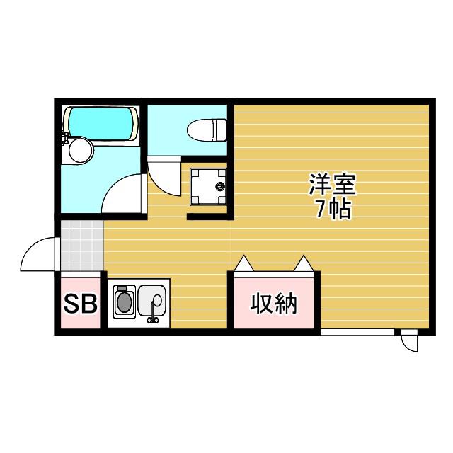 フォンテーヌ曽根(1K/3階)の間取り写真