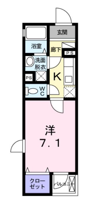 モンテリッチレジデンス(1K/1階)の間取り写真