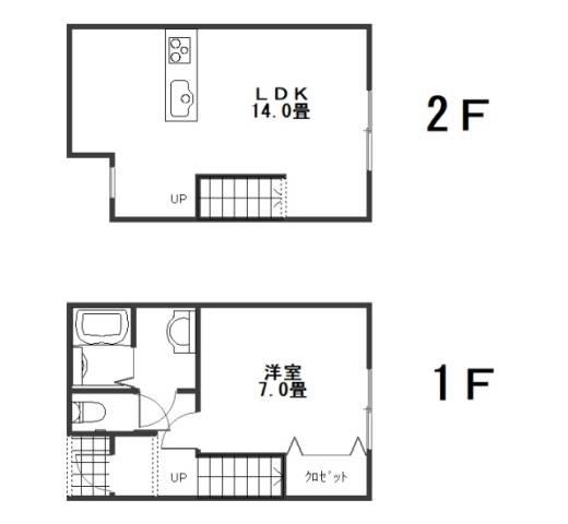 GRID(1LDK/2階)の間取り写真
