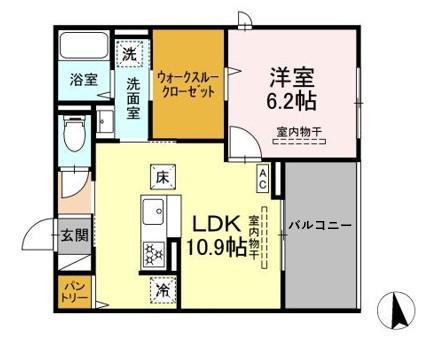 DELIGHT(1LDK/1階)の間取り写真