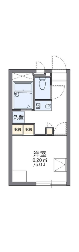 レオパレス平野(1K/1階)の間取り写真