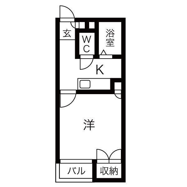 セイラBOX剣崎I(1K/1階)の間取り写真