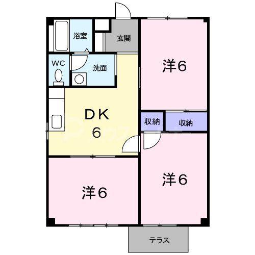 シティハイツ荒井II(3DK/1階)の間取り写真