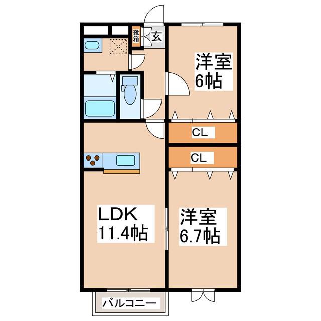 グレイスメゾン立石2番館(2LDK/1階)の間取り写真