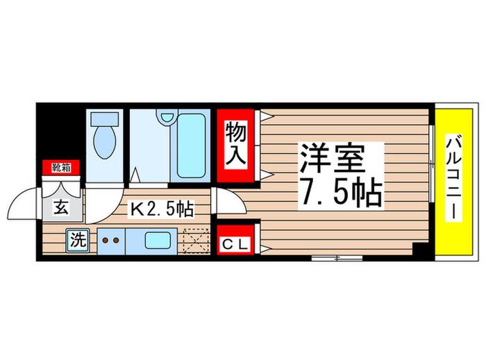 エステート習志野2号棟(1K/1階)の間取り写真