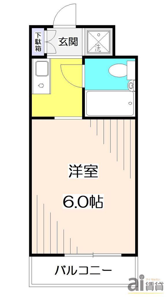JUN東村山(ワンルーム/1階)の間取り写真