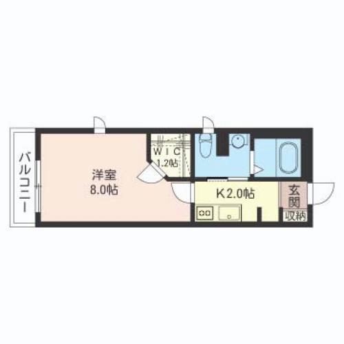 ホームタウン柏木(1K/3階)の間取り写真
