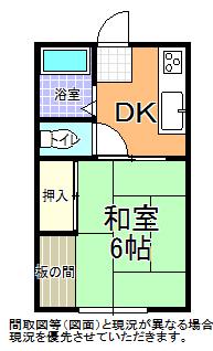 シティハイム嶋崎A・B棟(1DK/1階)の間取り写真