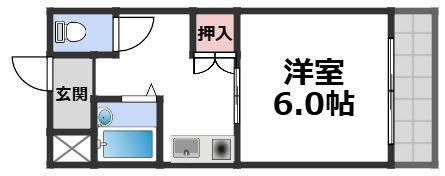 TAIHOメゾン大今里(1DK/4階)の間取り写真