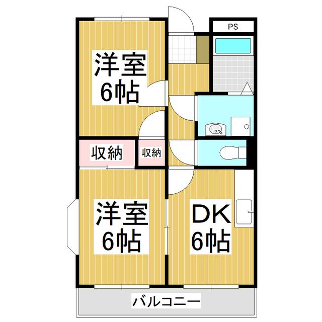 LIMPIAアメニティヒルズ・こいわい(2DK/4階)の間取り写真
