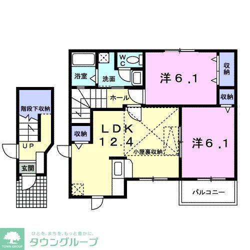 フォンティーヌIII(2LDK/2階)の間取り写真