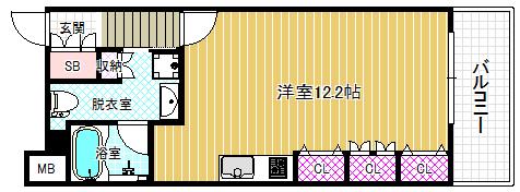 レジュールアッシュ福島(1K/5階)の間取り写真