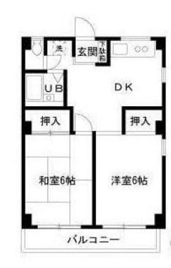 メゾン秋元2(2DK/3階)の間取り写真