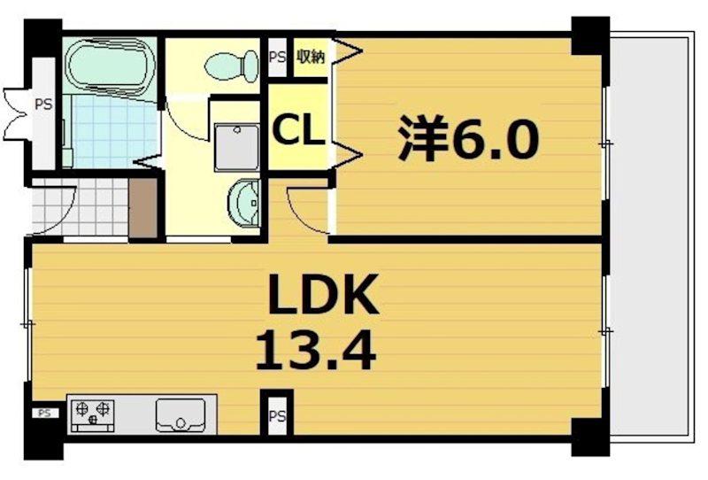 ミシガンハウス浜大津(1LDK/7階)の間取り写真