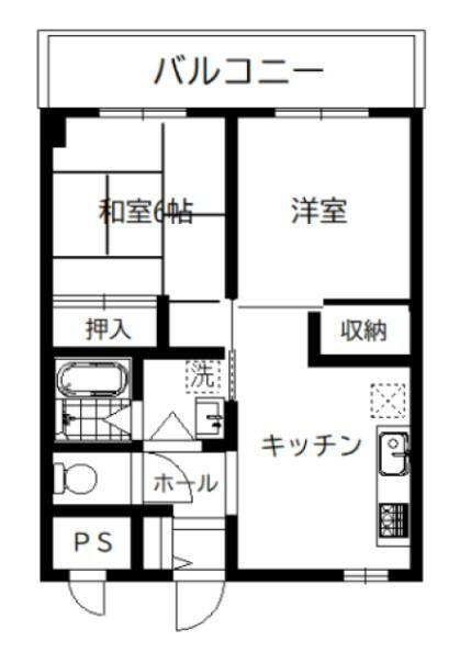 コーポヨシハマ(2DK/2階)の間取り写真