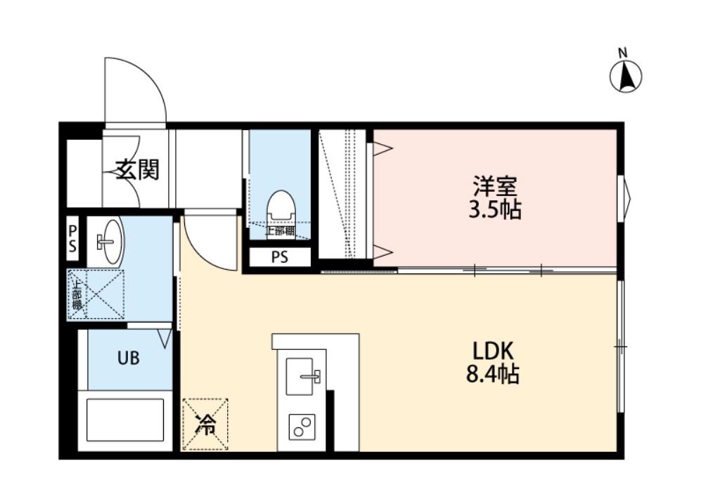 ROBOT HOME 竹ノ塚(1LDK/2階)の間取り写真