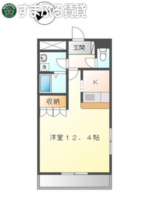 エクセール(1K/1階)の間取り写真