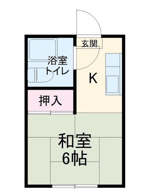 斉藤コーポ2号棟(1K/1階)の間取り写真