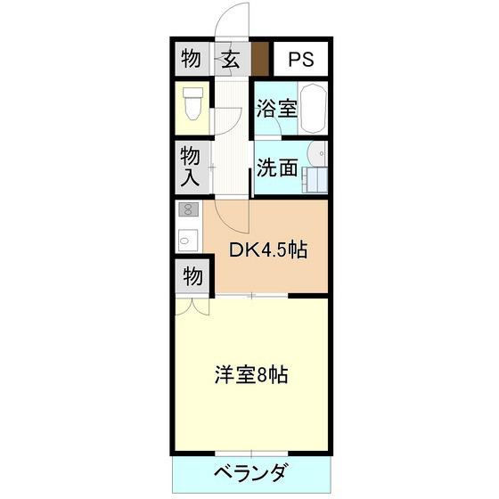 シティパルYOU(1DK/2階)の間取り写真