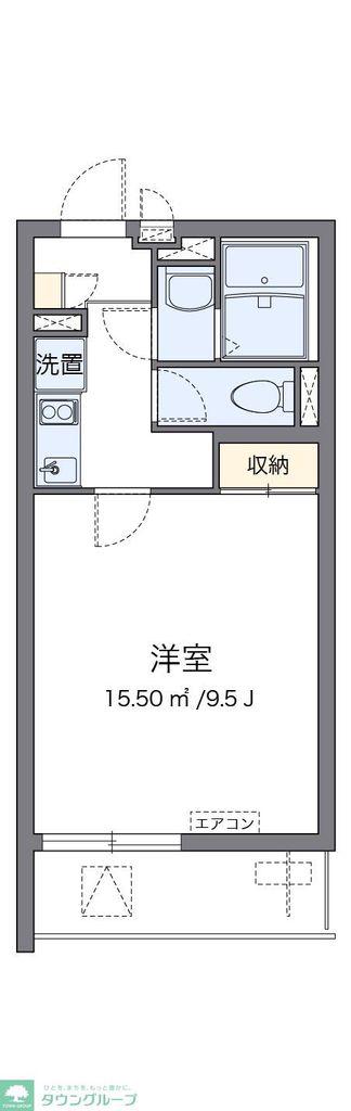クレイノEXIV II(1K/1階)の間取り写真