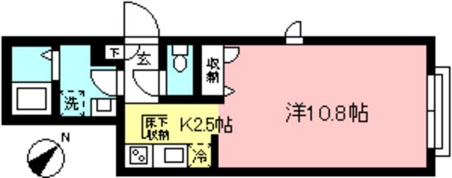 東急田園都市線 池尻大橋駅 徒歩3分 2階建 築16年(1K/1階)の間取り写真