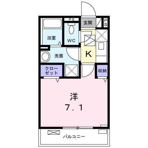 ルジーナ ベルデ(1K/1階)の間取り写真