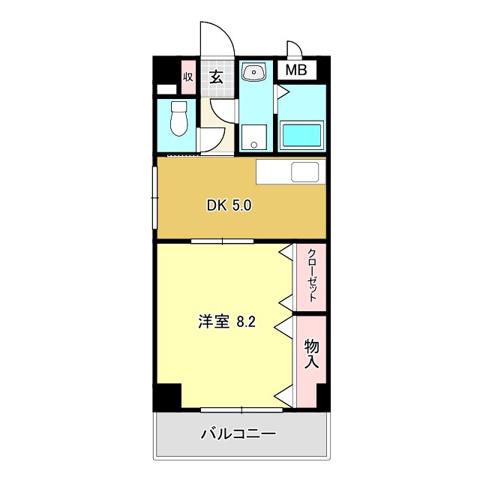 マリベールAOYAGI(1DK/2階)の間取り写真