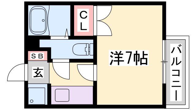 ジュネス白国(1K/3階)の間取り写真