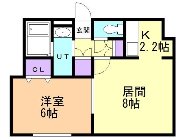 NOVEL(1LDK/1階)の間取り写真