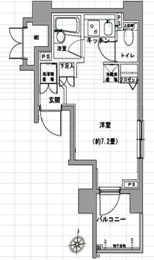 グラントゥルース大森(ワンルーム/4階)の間取り写真