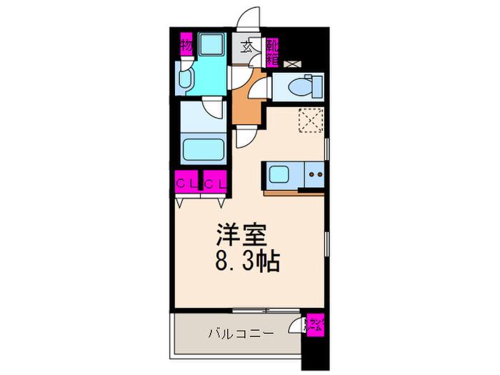 アーバネックス高槻芥川(ワンルーム/10階)の間取り写真