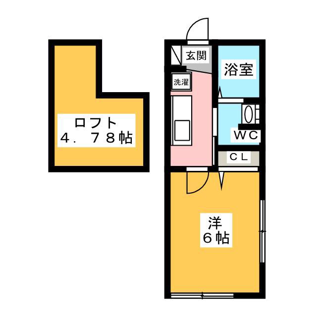 グランヴェール(1K/1階)の間取り写真