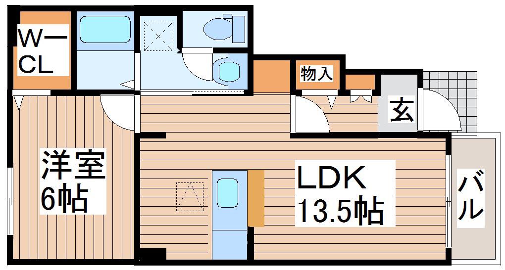 メゾンアスティケII(1LDK/1階)の間取り写真