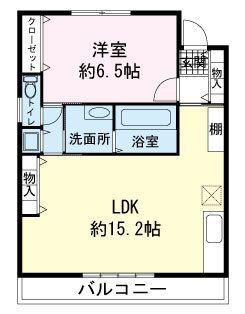 テルツァ上土狩(1LDK/2階)の間取り写真