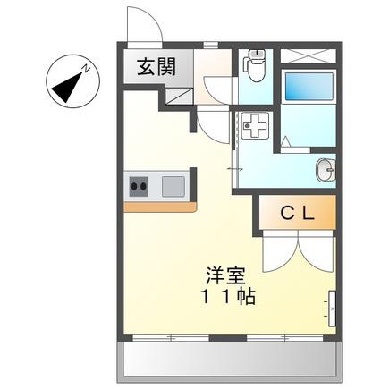 グランチェスタ(ワンルーム/1階)の間取り写真