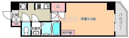 サンエスパシオ美園(1K/4階)の間取り写真
