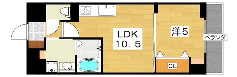 グレース守口(1LDK/3階)の間取り写真