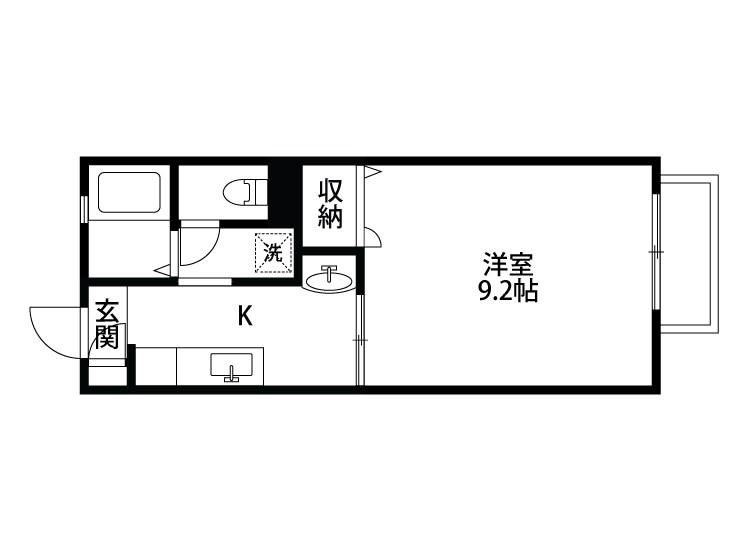 アンシャンテ水道町(1K/1階)の間取り写真
