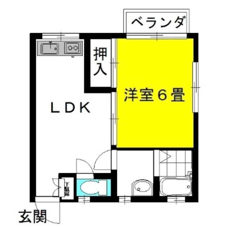 シャ・ローズ・JR(1LDK/2階)の間取り写真