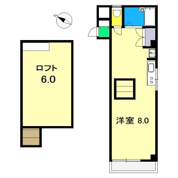 エトワール鴨部I(ワンルーム/4階)の間取り写真