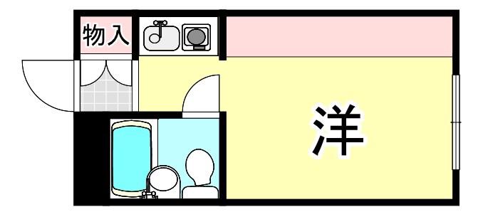 ピュア立花(ワンルーム/1階)の間取り写真