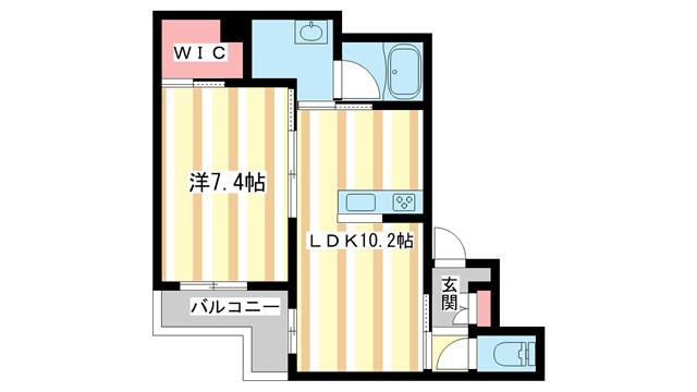 クオリスタ奈良(1LDK/3階)の間取り写真