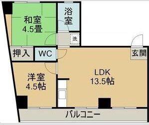 サンファンレジデンス(2LDK/9階)の間取り写真